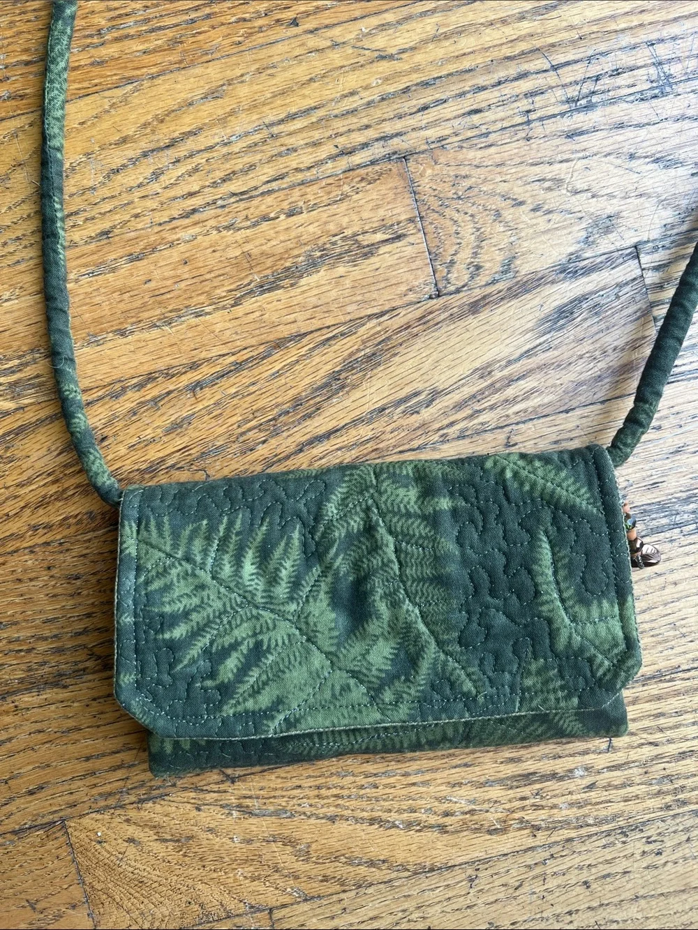 Olive earthy fern Patterned Fold-Over Wallet Clutch - Unbranded